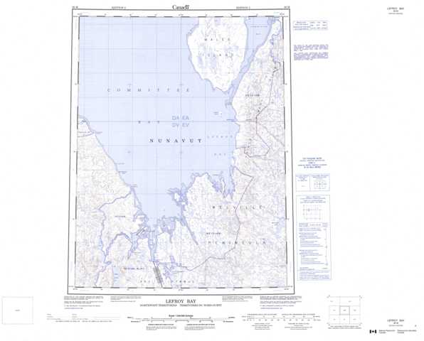 Purchase Lefroy Bay Topographic Map 046M at 1:250,000 scale