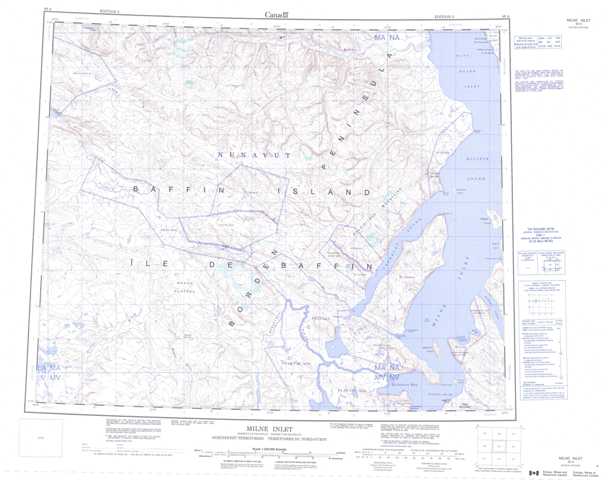 Purchase Milne Inlet Topographic Map 048A at 1:250,000 scale