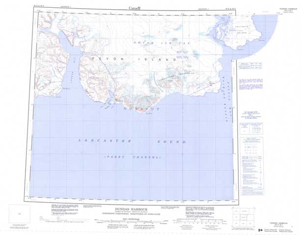 Purchase Dundas Harbour Topographic Map 048E at 1:250,000 scale
