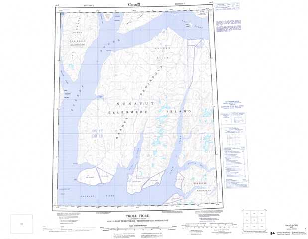 Purchase Trold Fiord Topographic Map 049F at 1:250,000 scale