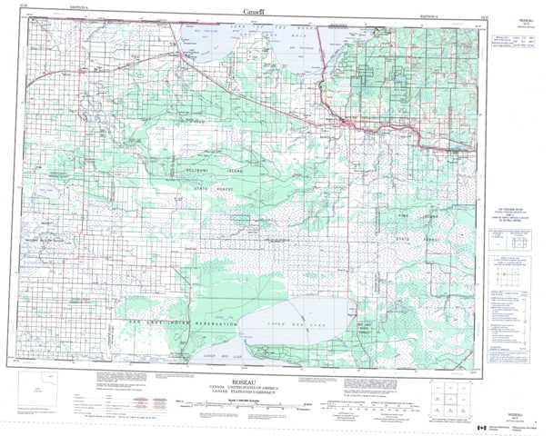 Purchase Roseau Topographic Map 052D at 1:250,000 scale
