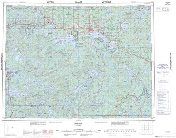 Purchase Dryden Topographic Map 052F at 1:250,000 scale