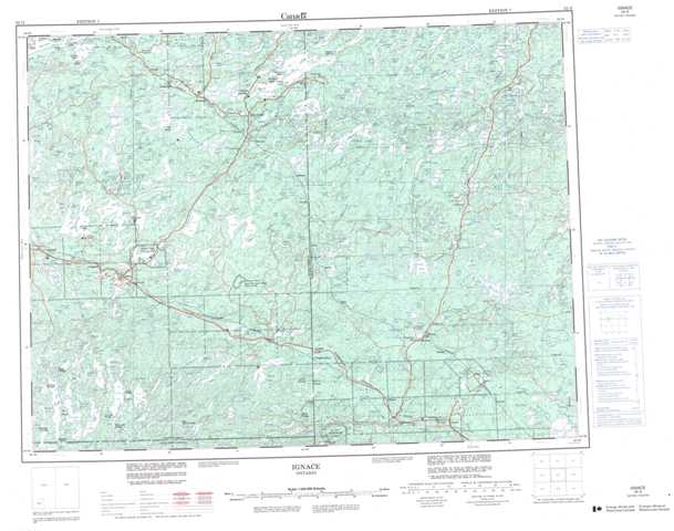 Purchase Ignace Topographic Map 052G at 1:250,000 scale