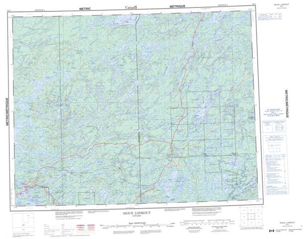Purchase Sioux Lookout Topographic Map 052J at 1:250,000 scale