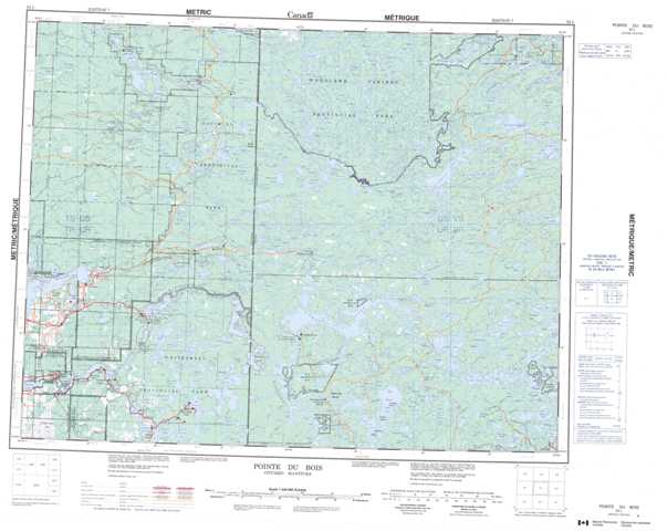 Purchase Pointe Du Bois Topographic Map 052L at 1:250,000 scale