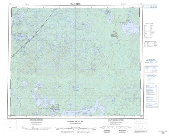 Purchase Opasquia Lake Topographic Map 053F at 1:250,000 scale