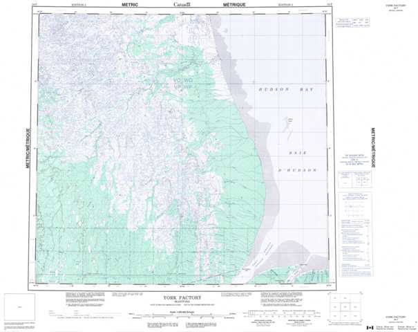 Purchase York Factory Topographic Map 054F at 1:250,000 scale