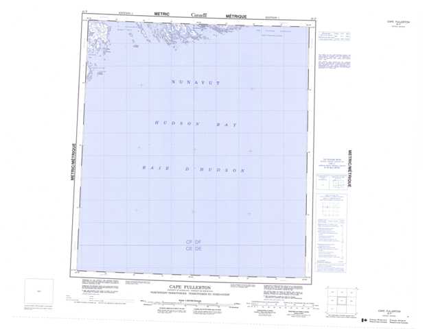 Purchase Cape Fullerton Topographic Map 055P at 1:250,000 scale