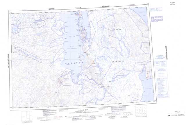 Purchase Pelly Bay Topographic Map 057A at 1:250,000 scale