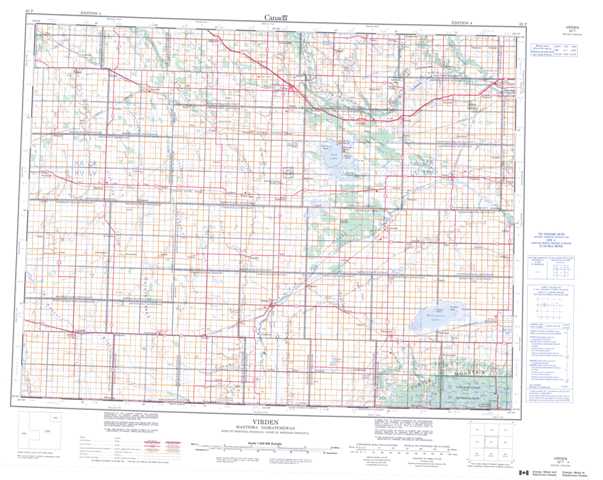 Purchase Virden Topographic Map 062F at 1:250,000 scale