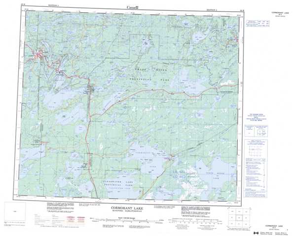 Purchase Cormorant Lake Topographic Map 063K at 1:250,000 scale