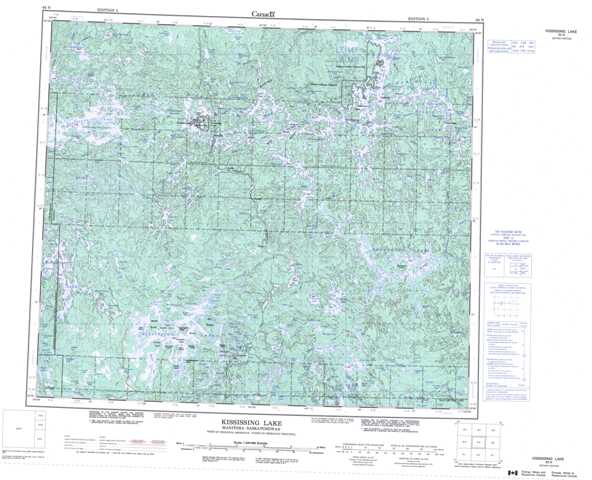 Purchase Kississing Lake Topographic Map 063N at 1:250,000 scale
