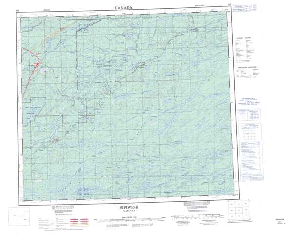 Purchase Sipiwesk Topographic Map 063P at 1:250,000 scale