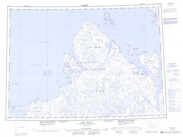 Purchase Cape Felix Topographic Map 067D at 1:250,000 scale