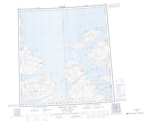 Purchase Helena Island Topographic Map 069B at 1:250,000 scale