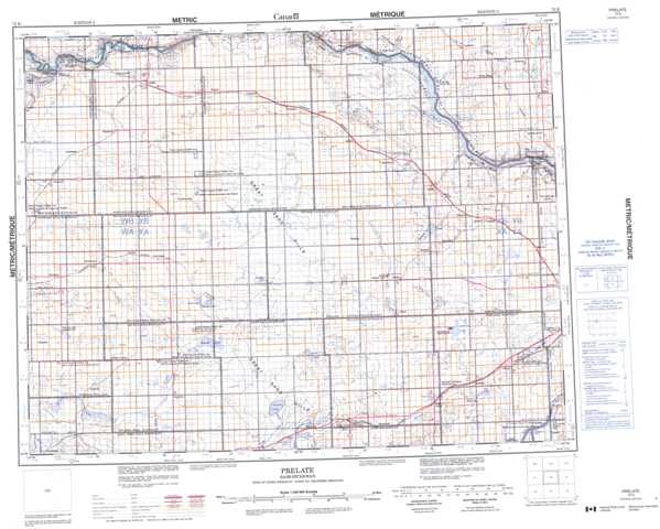 Purchase Prelate Topographic Map 072K at 1:250,000 scale