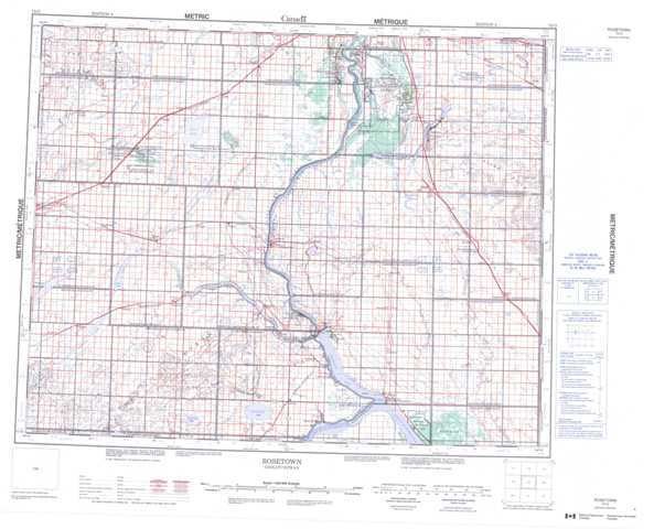 Purchase Rosetown Topographic Map 072O at 1:250,000 scale