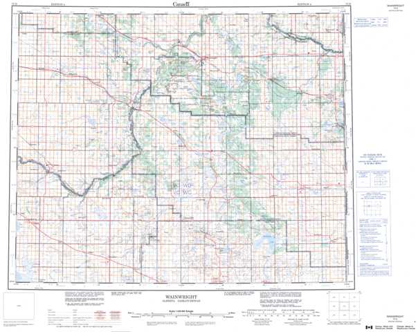 Purchase Wainwright Topographic Map 073D at 1:250,000 scale