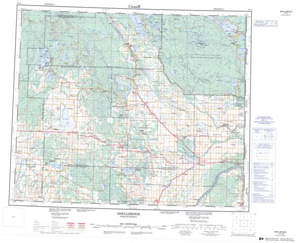 Purchase Shellbrook Topographic Map 073G at 1:250,000 scale