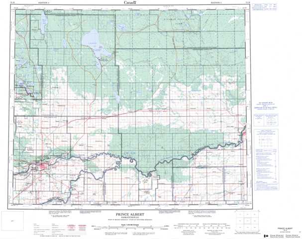 Purchase Prince Albert Topographic Map 073H at 1:250,000 scale