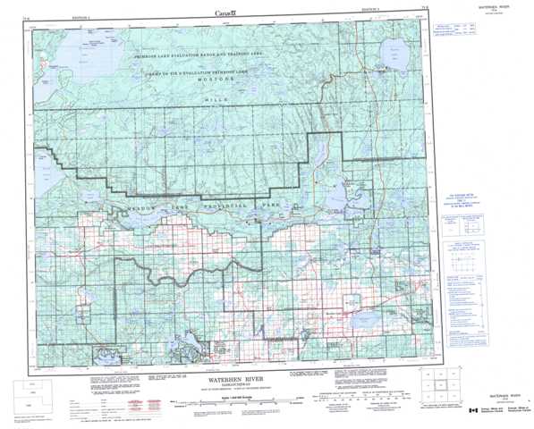 Purchase Waterhen River Topographic Map 073K at 1:250,000 scale