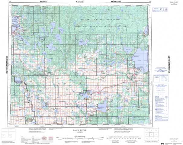 Purchase Sand River Topographic Map 073L at 1:250,000 scale
