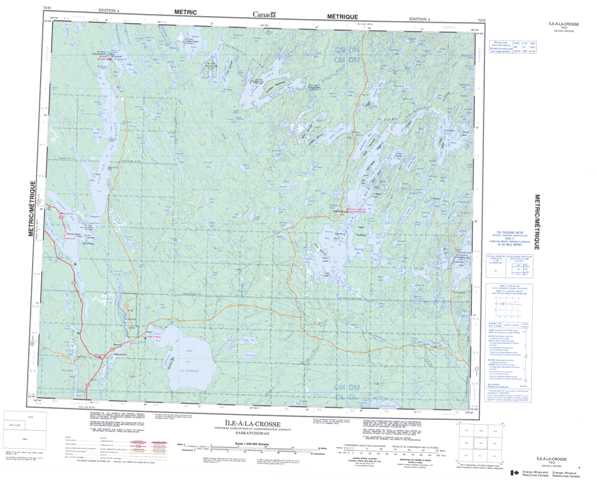 Purchase Ile-A-La-Crosse Topographic Map 073O at 1:250,000 scale