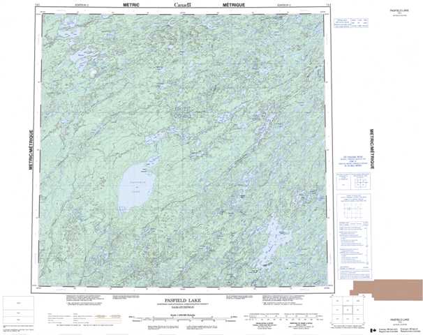 Purchase Pasfield Lake Topographic Map 074I at 1:250,000 scale
