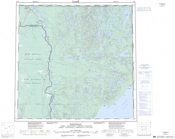 Purchase Fitzgerald Topographic Map 074M at 1:250,000 scale