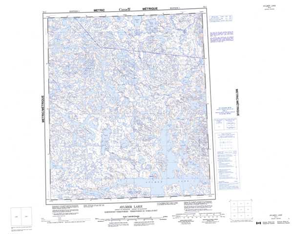Purchase Aylmer Lake Topographic Map 076C at 1:250,000 scale