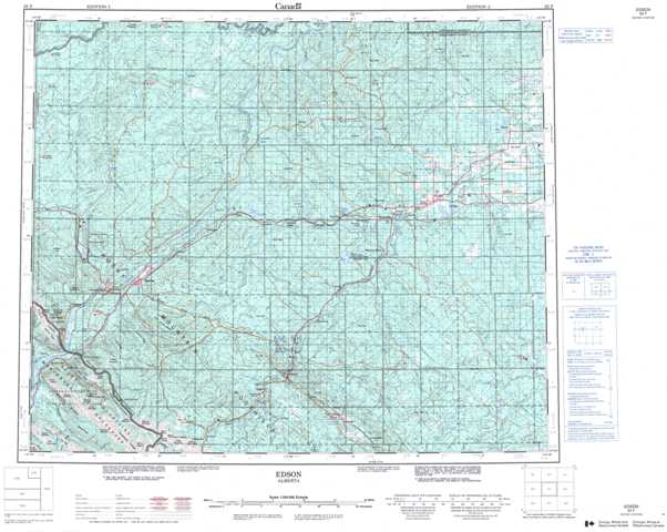 Purchase Edson Topographic Map 083F at 1:250,000 scale