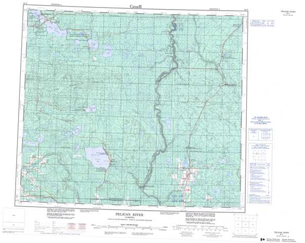 Purchase Pelican River Topographic Map 083P at 1:250,000 scale