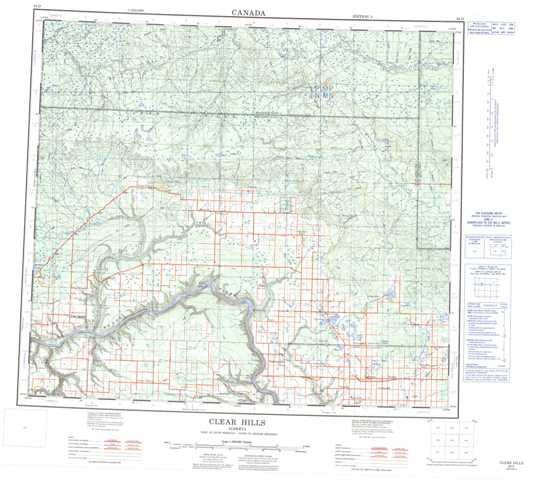 Purchase Clear Hills Topographic Map 084D at 1:250,000 scale