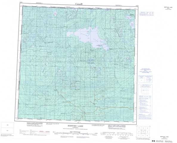 Purchase Bistcho Lake Topographic Map 084M at 1:250,000 scale