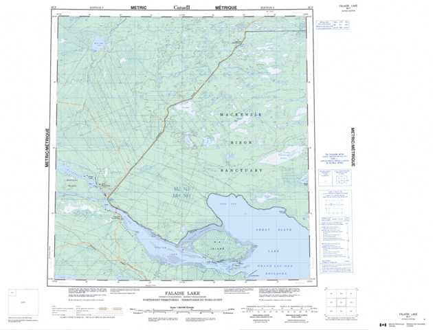 Purchase Falaise Lake Topographic Map 085F at 1:250,000 scale