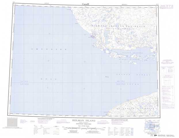 Purchase Holman Island Topographic Map 087F at 1:250,000 scale