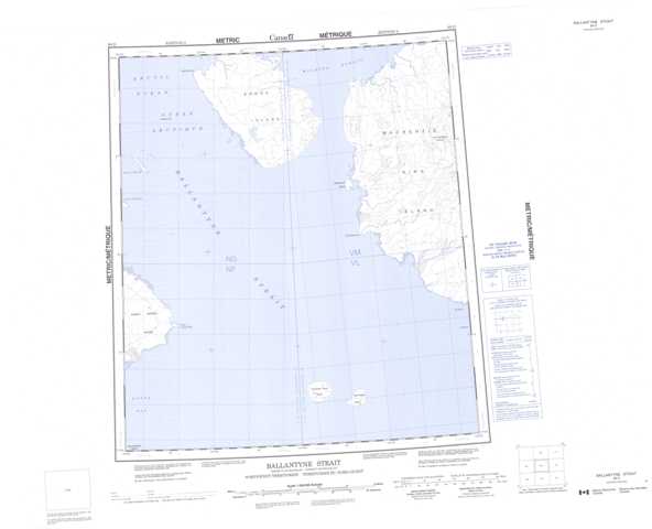 Purchase Ballantyne Strait Topographic Map 089D at 1:250,000 scale
