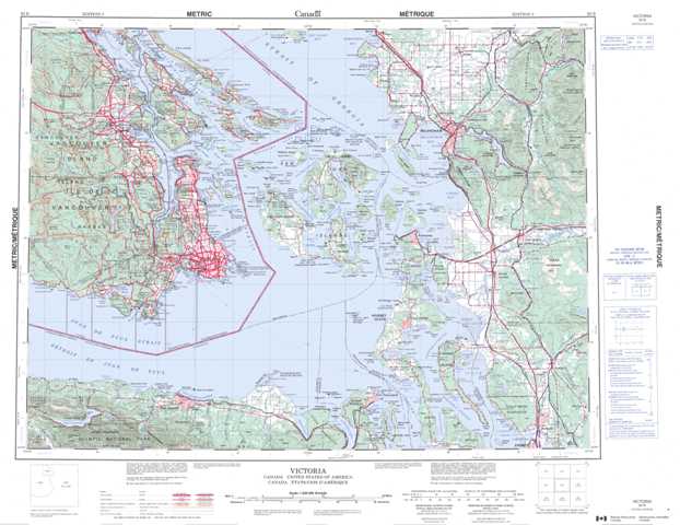 Purchase Victoria Topographic Map 092B at 1:250,000 scale