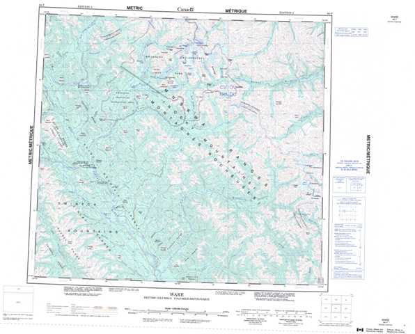 Purchase Ware Topographic Map 094F at 1:250,000 scale