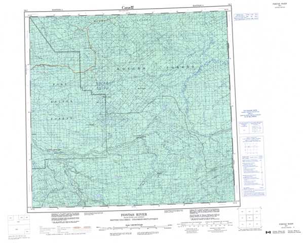 Purchase Fontas River Topographic Map 094I at 1:250,000 scale