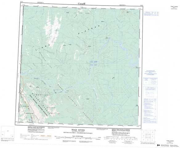 Purchase Toad River Topographic Map 094N at 1:250,000 scale
