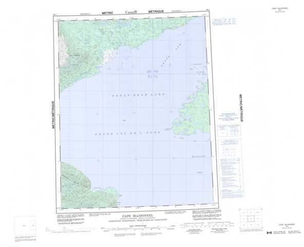 Purchase Cape Macdonnel Topographic Map 096I at 1:250,000 scale