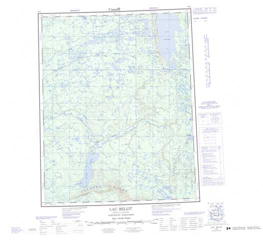 Purchase Lac Belot Topographic Map 096L at 1:250,000 scale