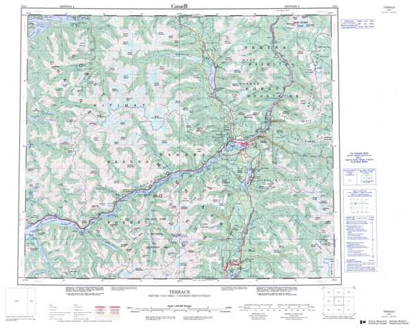 Purchase Terrace Topographic Map 103I at 1:250,000 scale