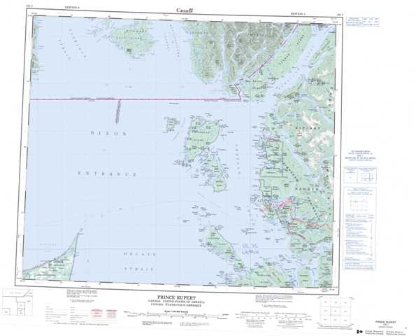 Purchase Prince Rupert Topographic Map 103J at 1:250,000 scale