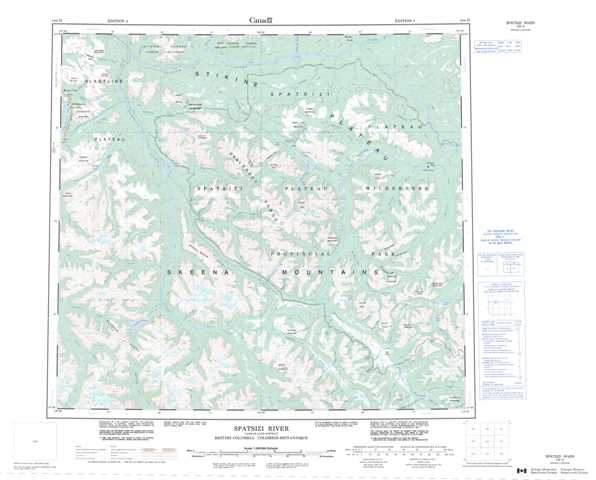 Purchase Spatsizi River Topographic Map 104H at 1:250,000 scale