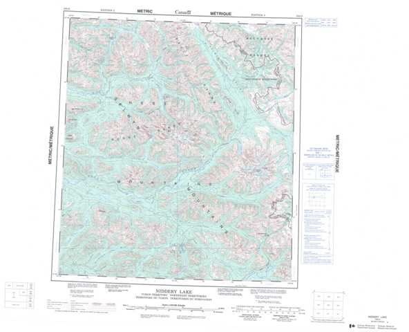 Purchase Niddery Lake Topographic Map 105O at 1:250,000 scale