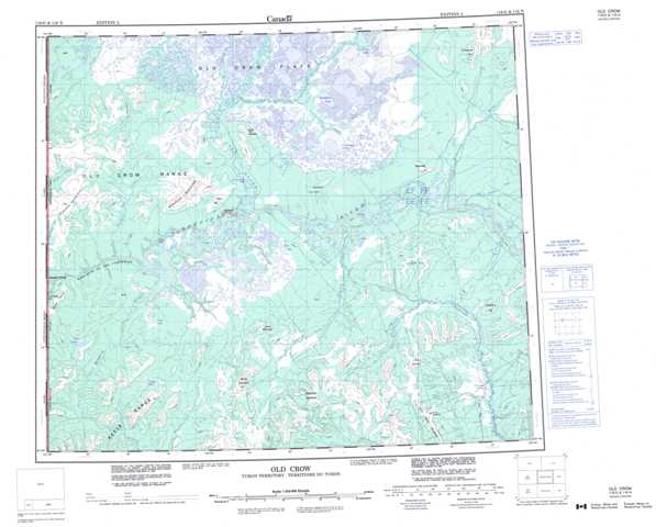 Purchase Old Crow Topographic Map 116O at 1:250,000 scale