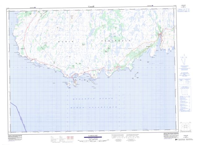 Lamaline Topographic map 001L13 at 1:50,000 Scale