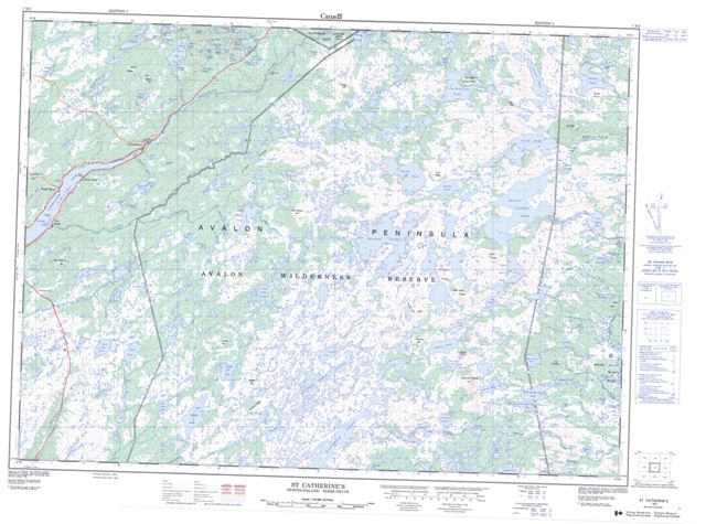 St Catherine's Topographic map 001N03 at 1:50,000 Scale